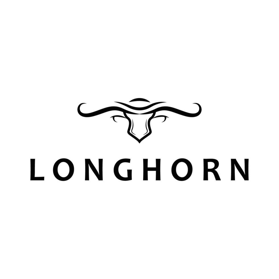 vintage retro design concept with longhorn logo illustration horn symbol from old ranch concept template west texas vector