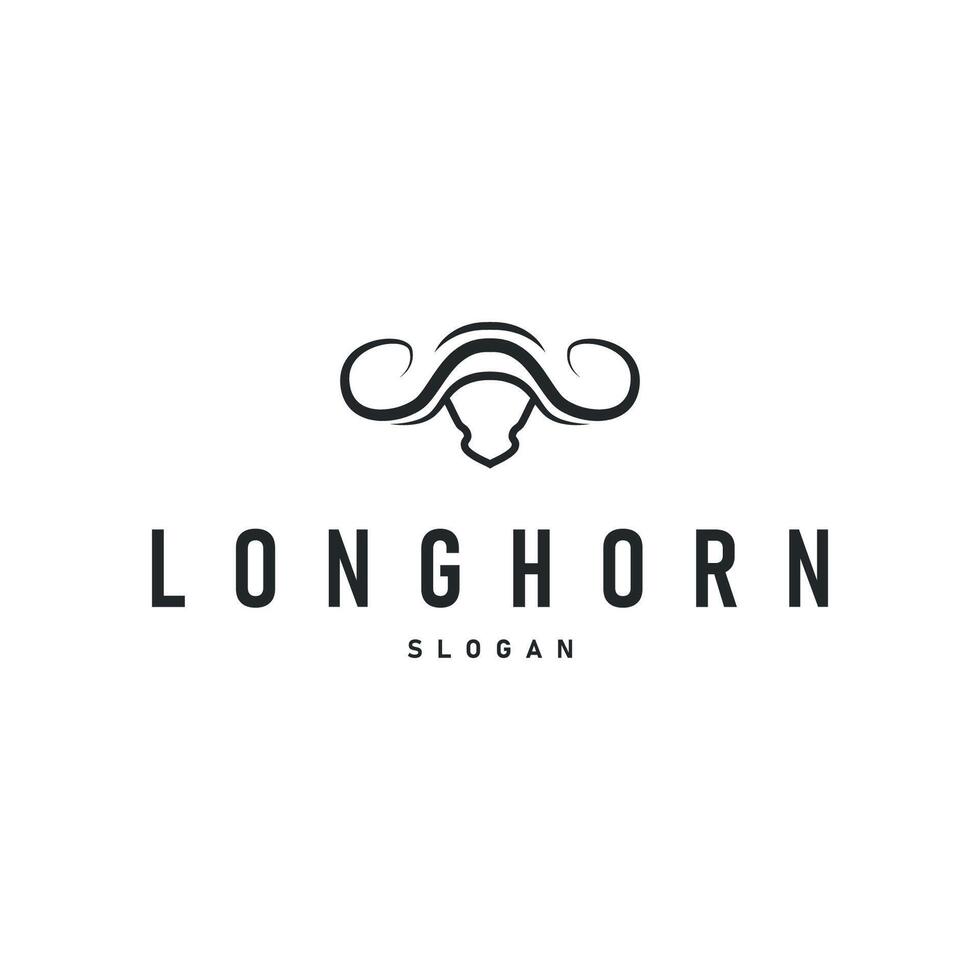 vintage retro design with longhorn logo illustration horn symbol from old ranch concept template in west texas vector
