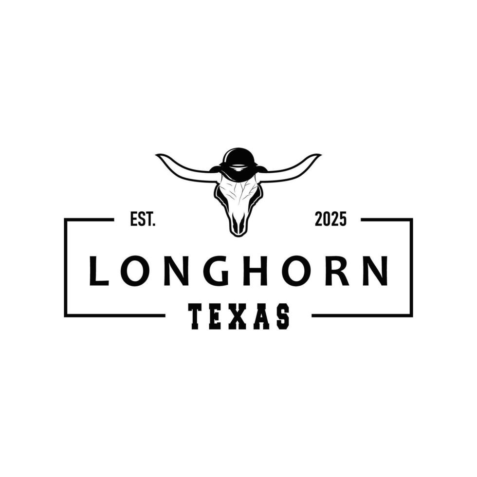 design longhorn logo illustration horn symbol from old ranch concept template in west texas vector