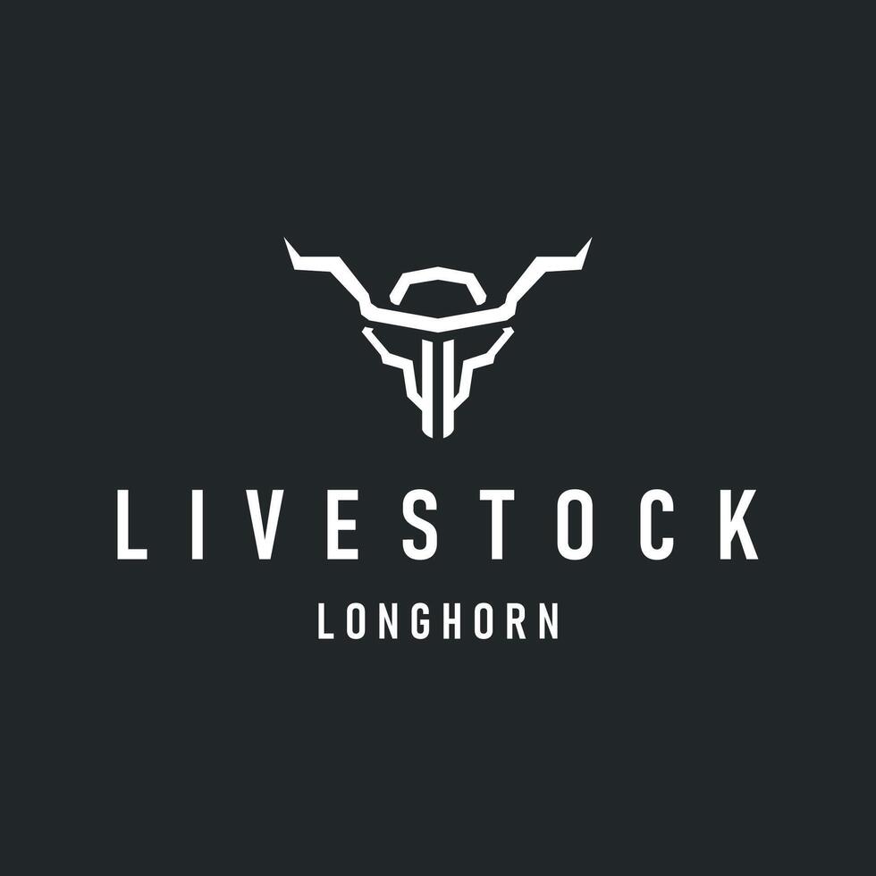 vintage retro design concept with longhorn logo illustration horn symbol from old ranch concept template vector