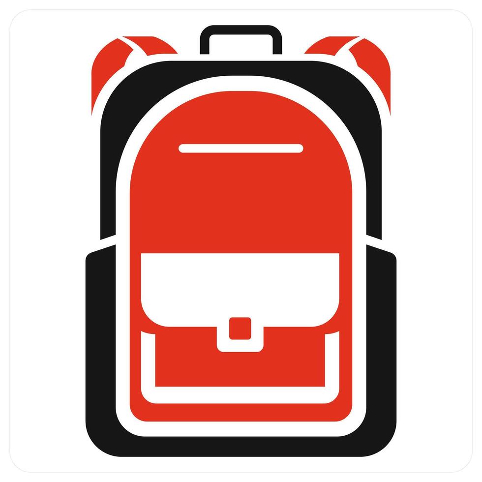 School Bag icon concept in red color vector