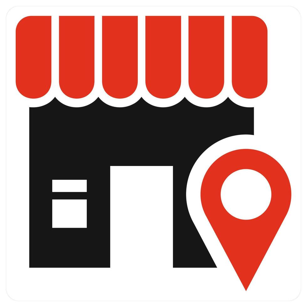 Store Location icon concept in red color vector