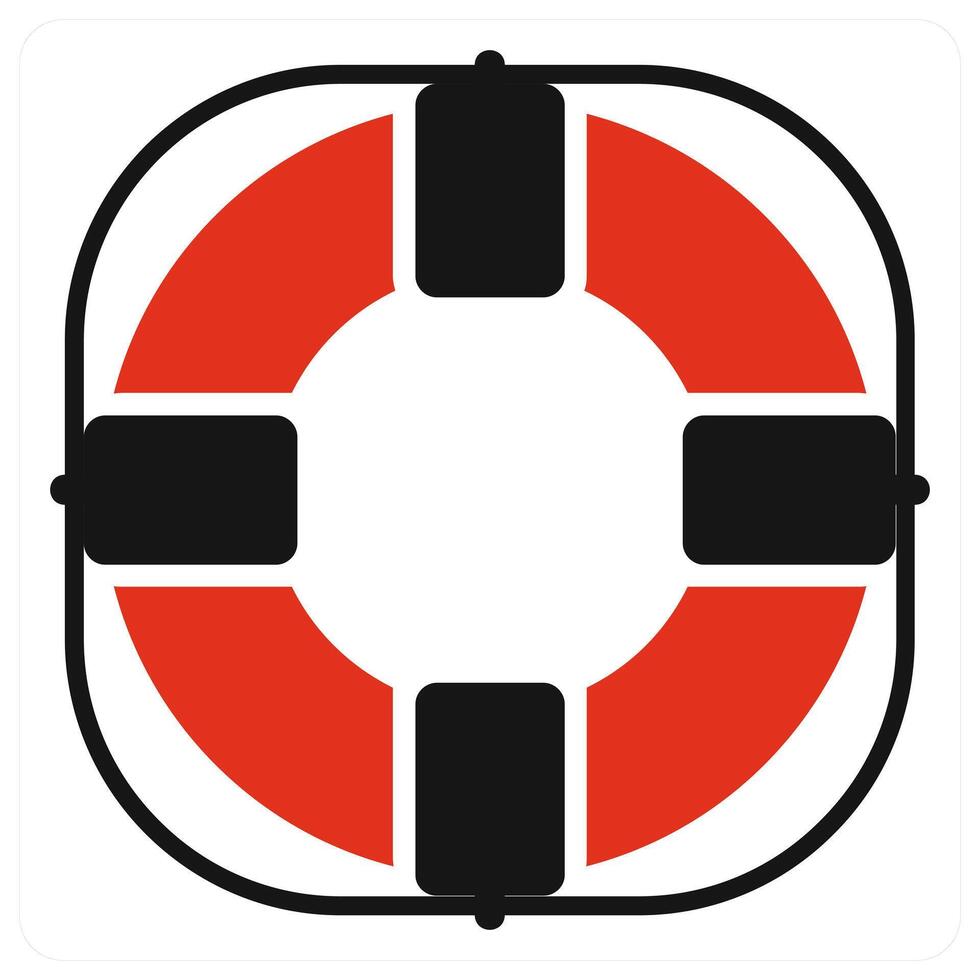 Security and safety icon in red color vector