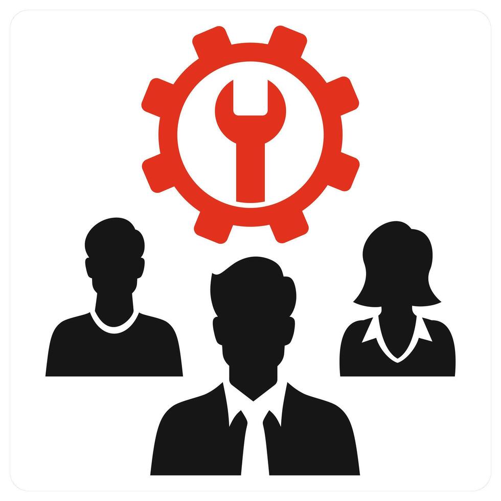Team Skill icon concept in red color vector