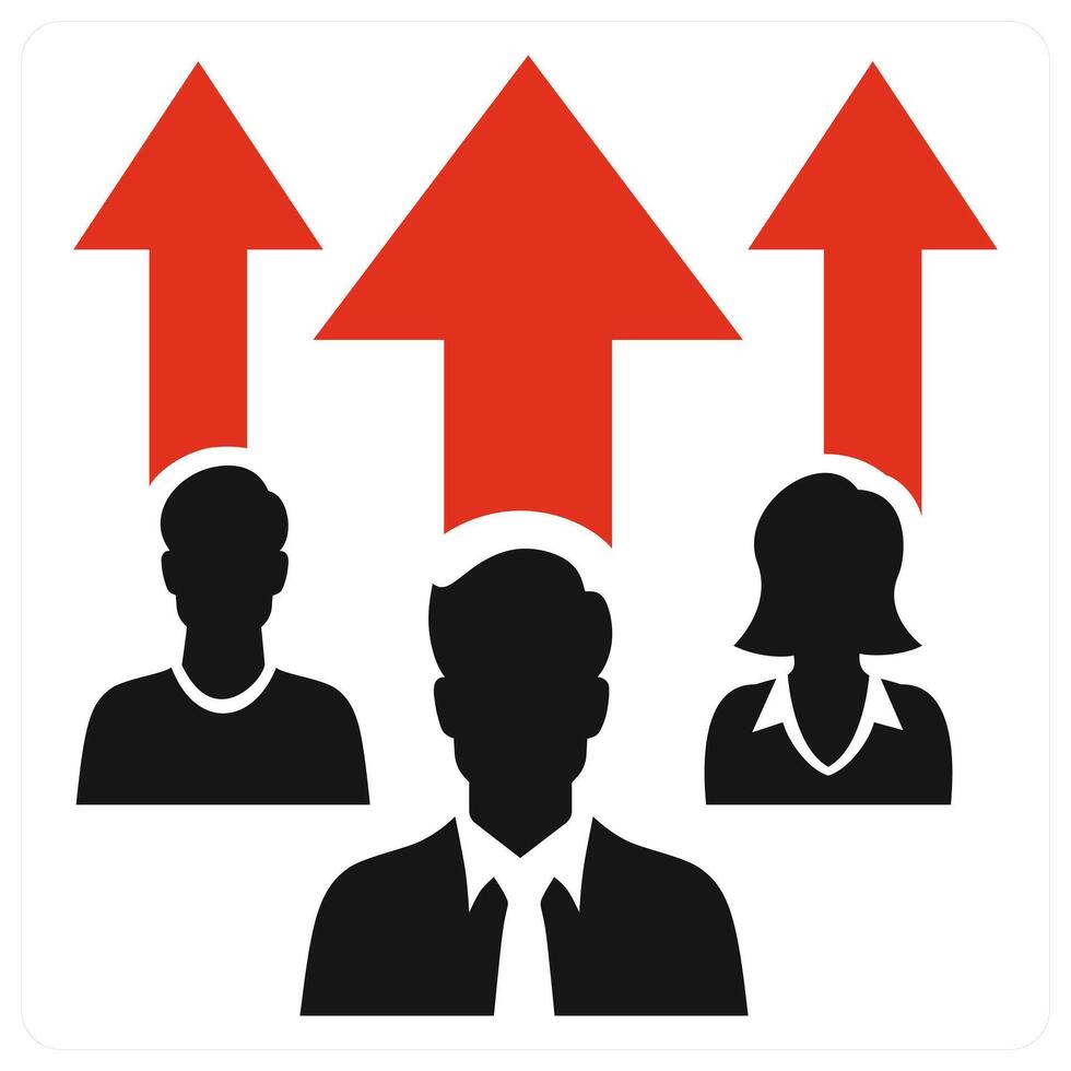 Team Efforts icon concept in red color vector