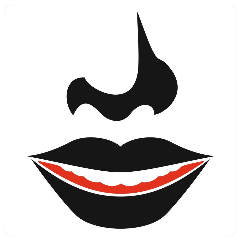 Smile icon concept in red color vector