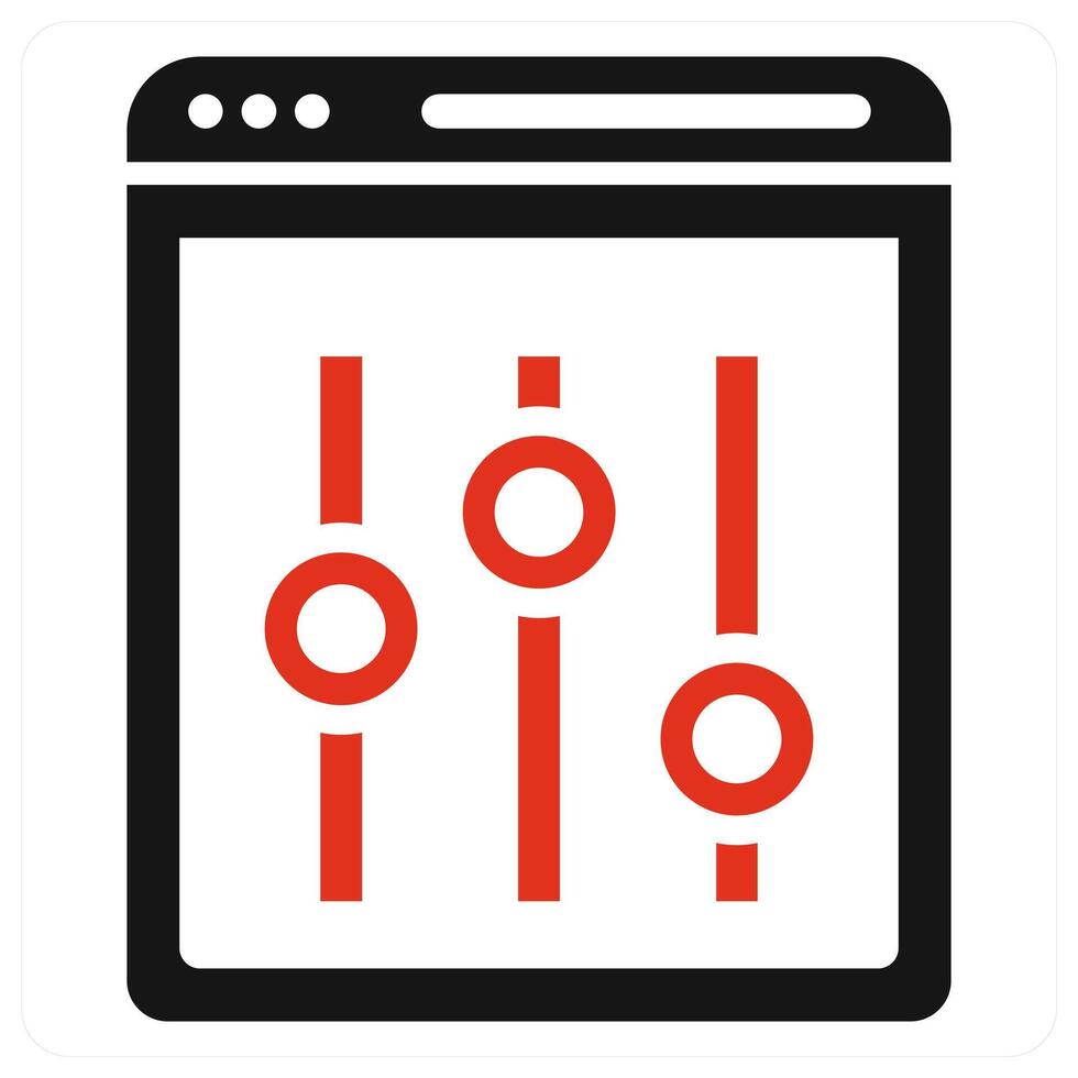 Webpage Configuration concept in red color vector