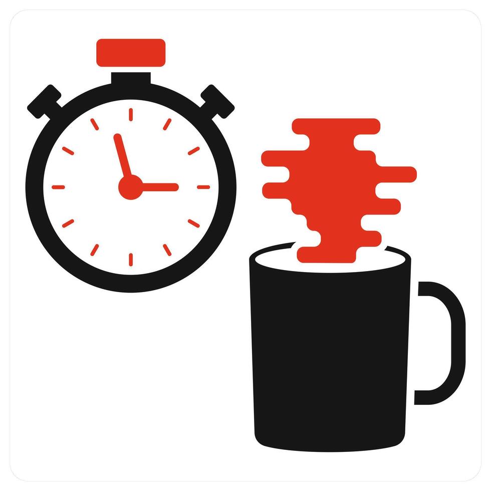 Tea Break icon concept in red color vector