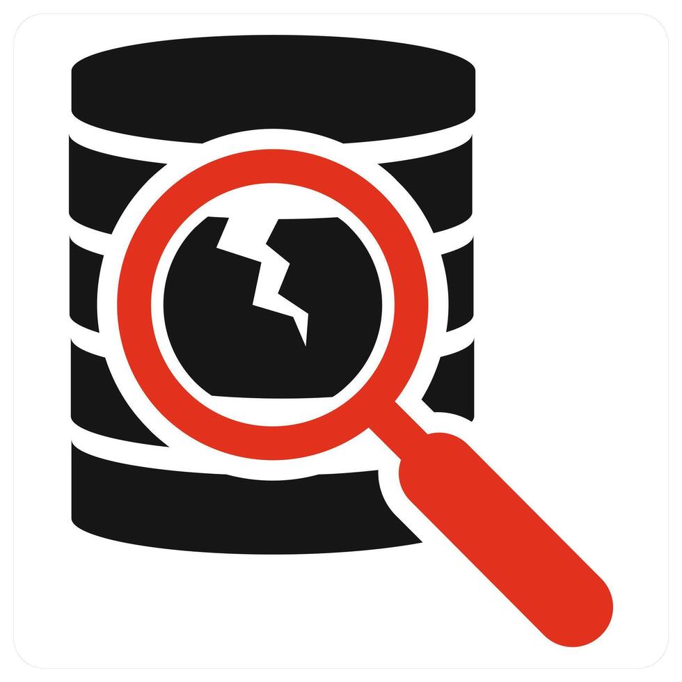 Search Database icon concept in red color vector