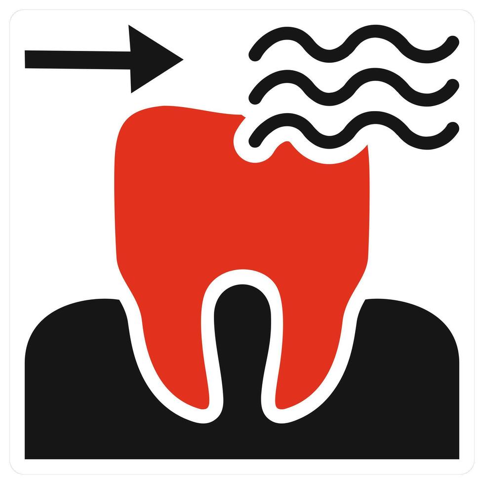 Tooth Sensitivity icon concept in red color vector