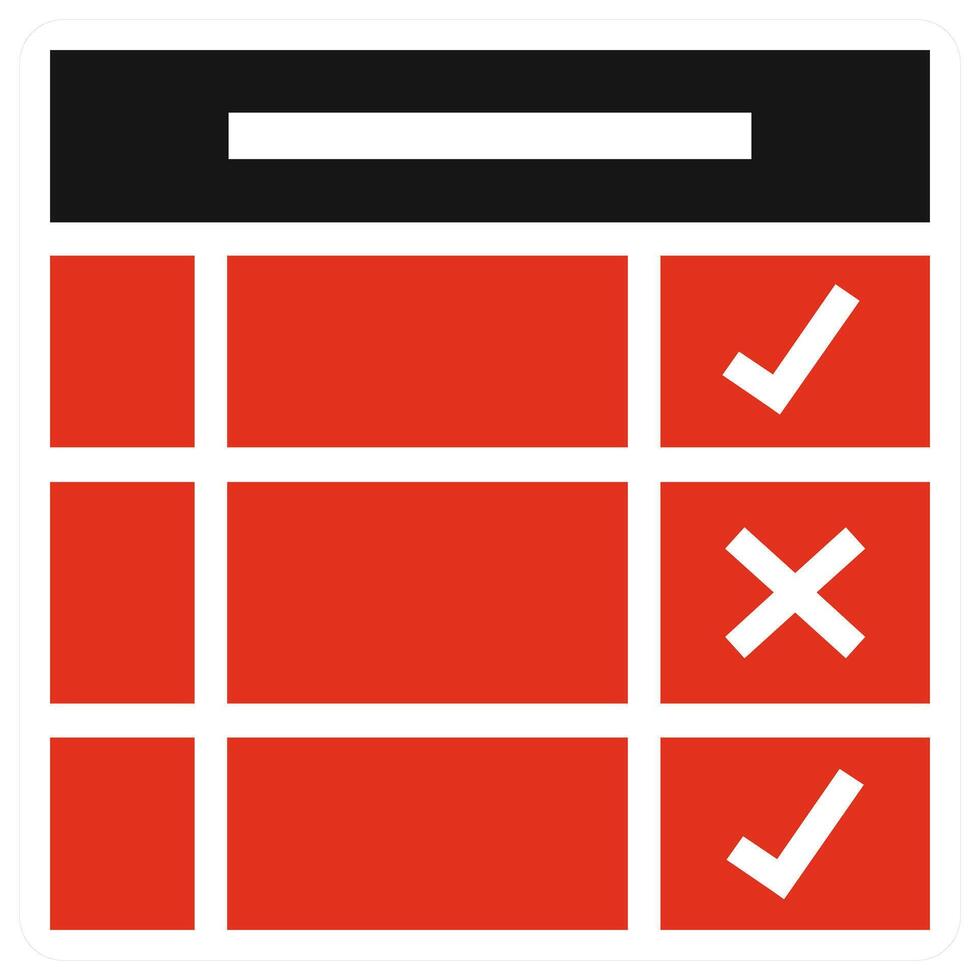 Score Card icon concept in red color vector