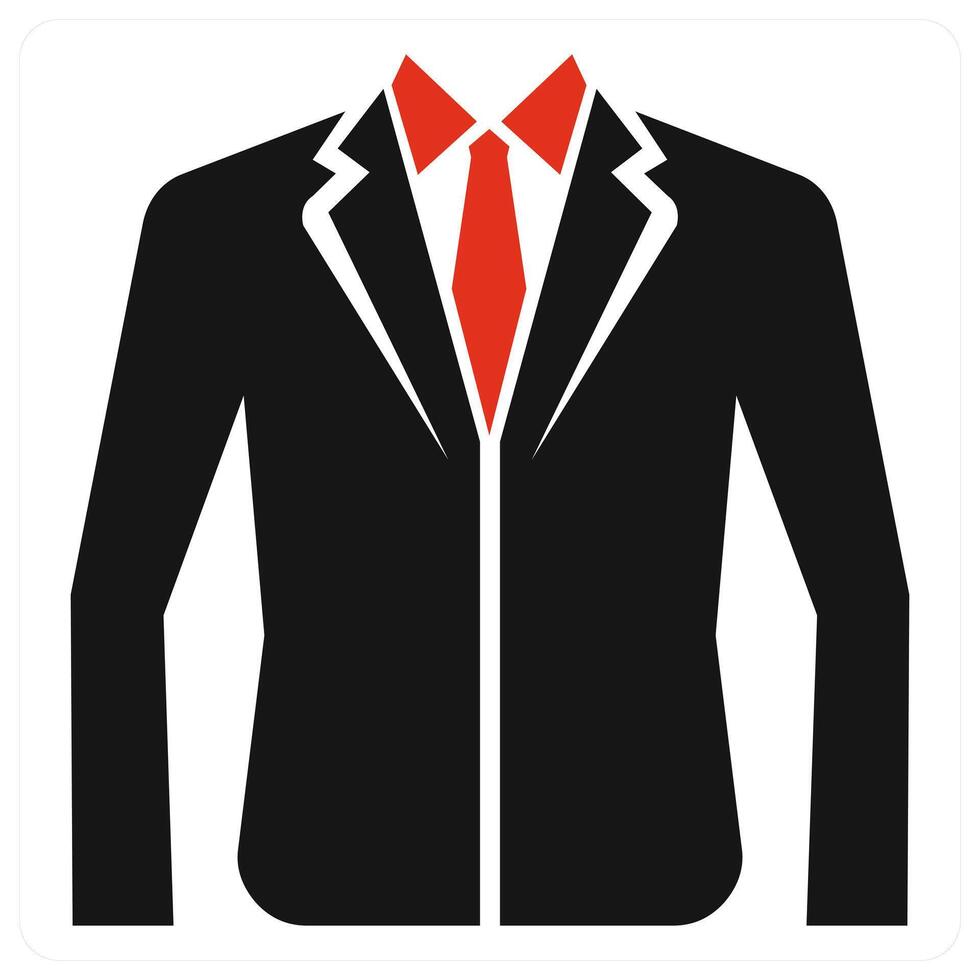 Suit icon concept in red color vector