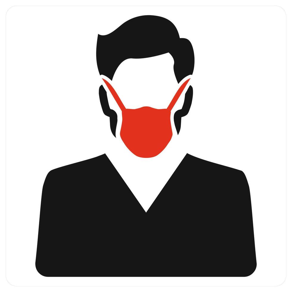 Surgeon icon concept in red color vector