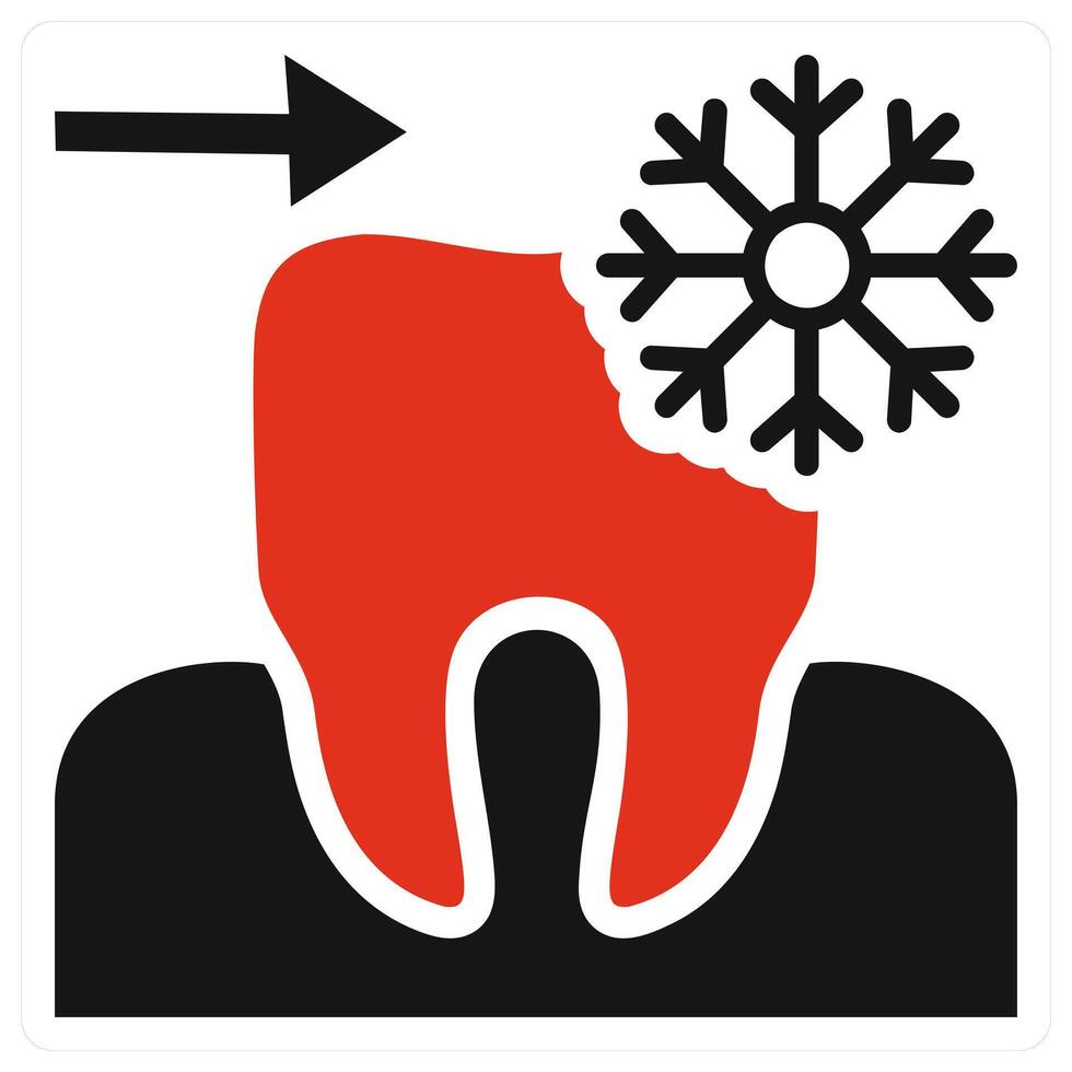 Tooth Sensitivity in red color vector