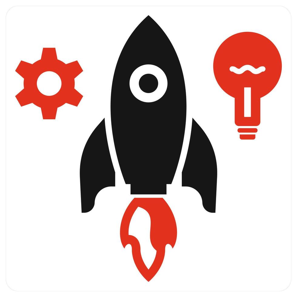 Startup icon concept in red color vector