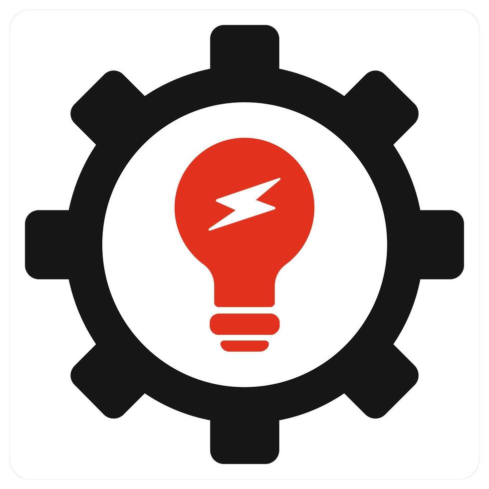Solution icon concept in red color vector