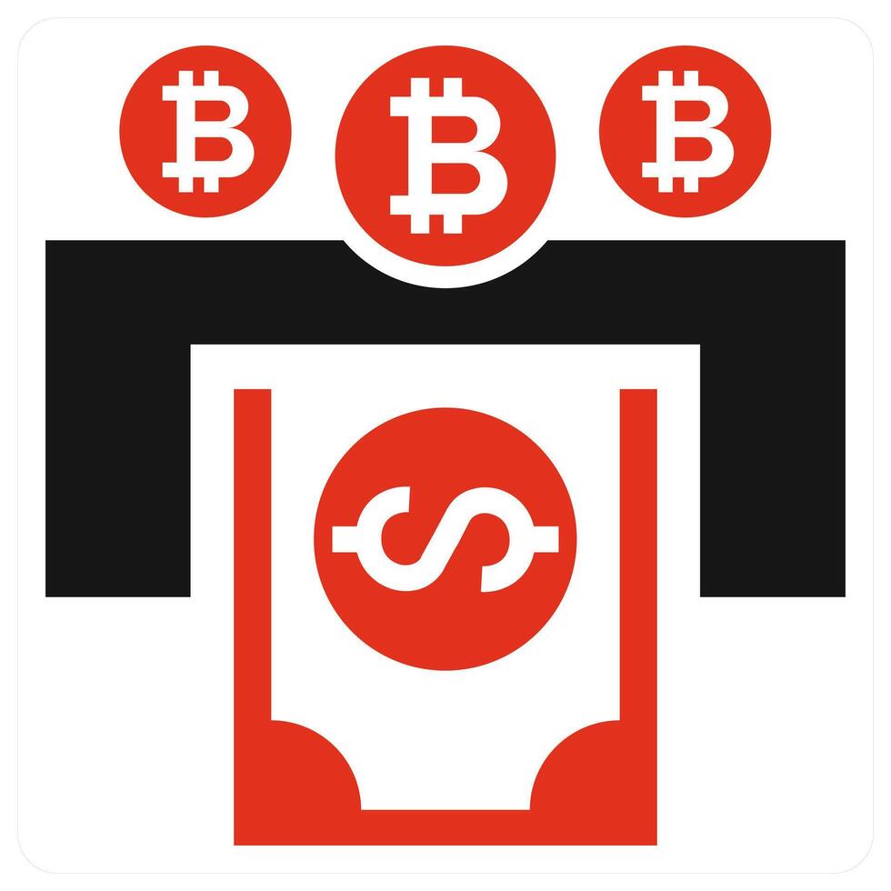 Withdraw icon concept in red color vector