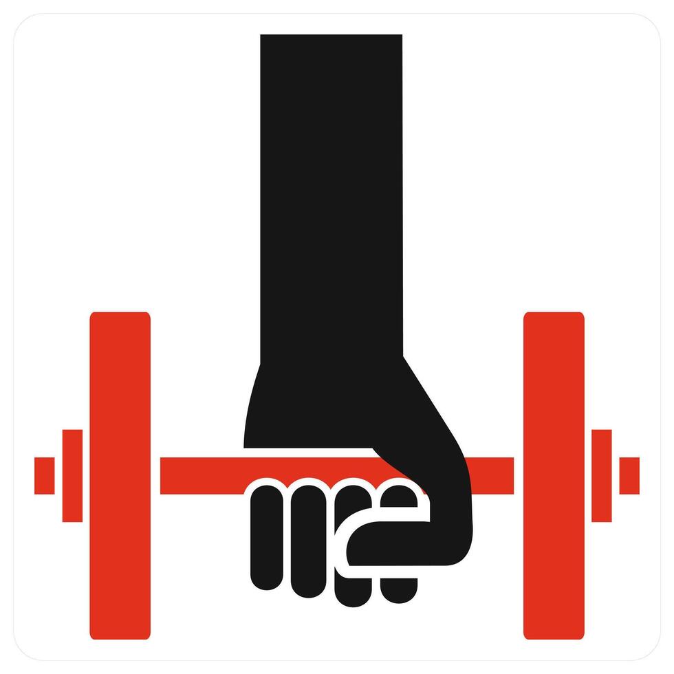 Weight Lifting icon concept in red color vector