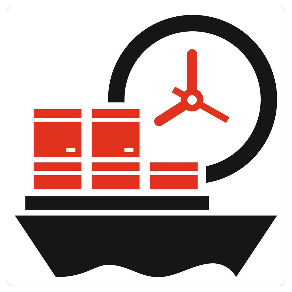 Timed Shipment icon concept in red color vector