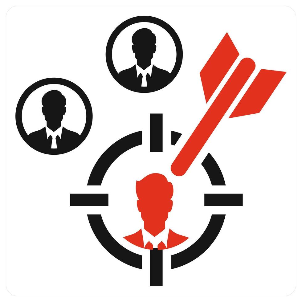 Target Audience concept in red color vector