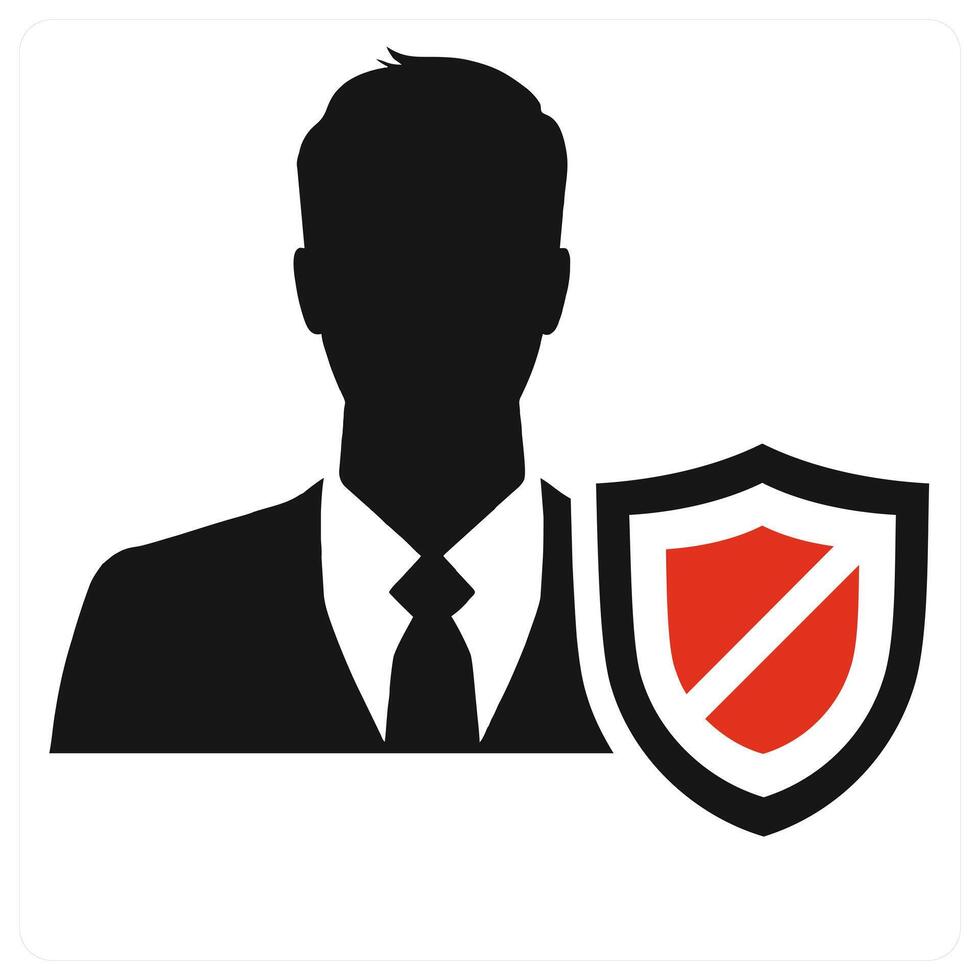 User Security icon concept in red color vector