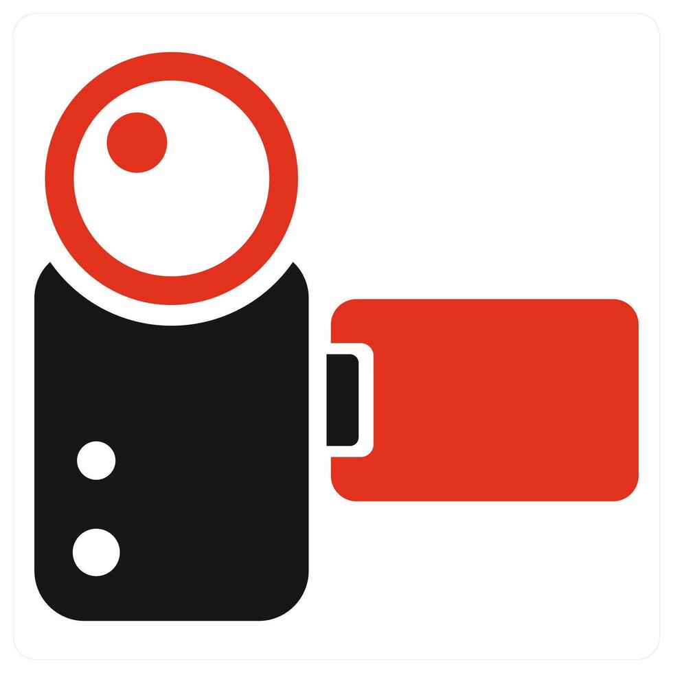 Recording icon concept in red color vector