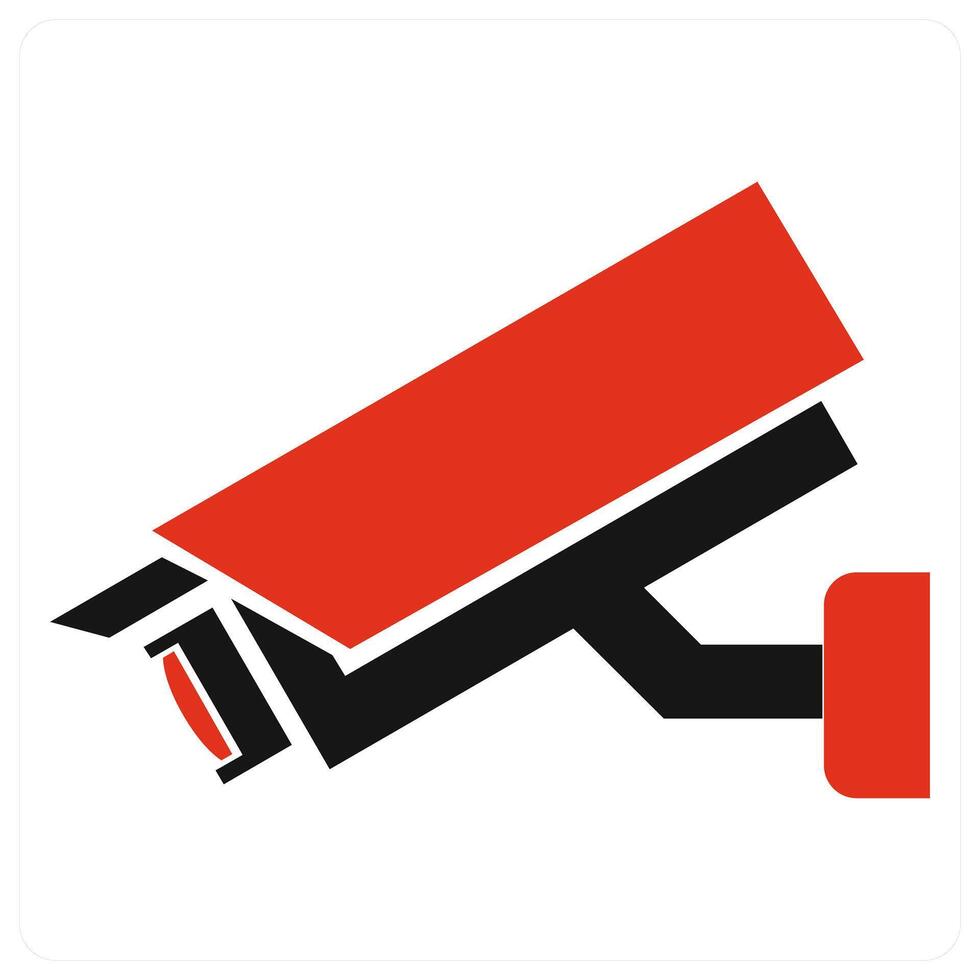 Surveillance icon concept in red color vector