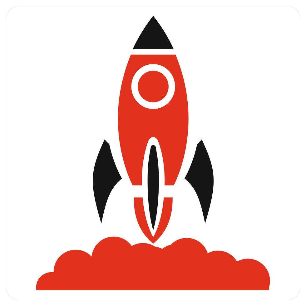 Launch icon concept in red color vector