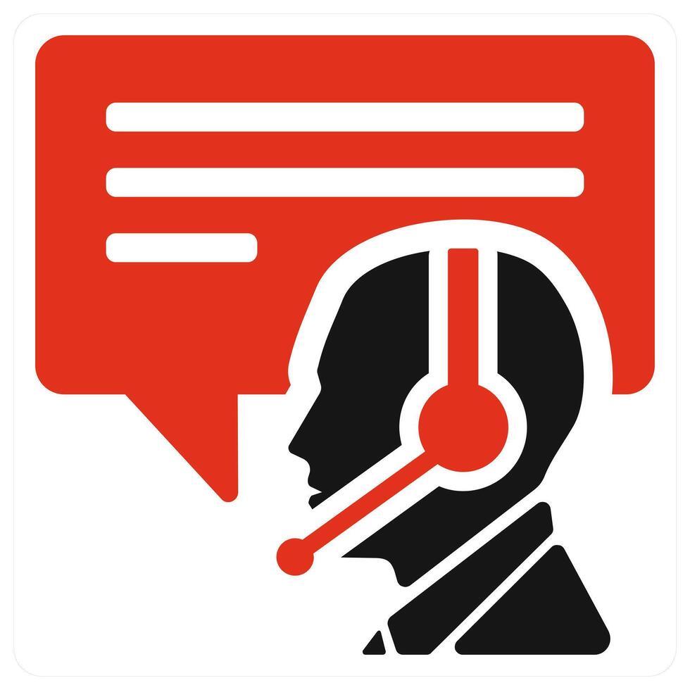 Support and helpdesk icon concept in red color vector