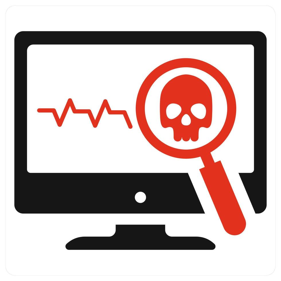 Virus icon in red color vector