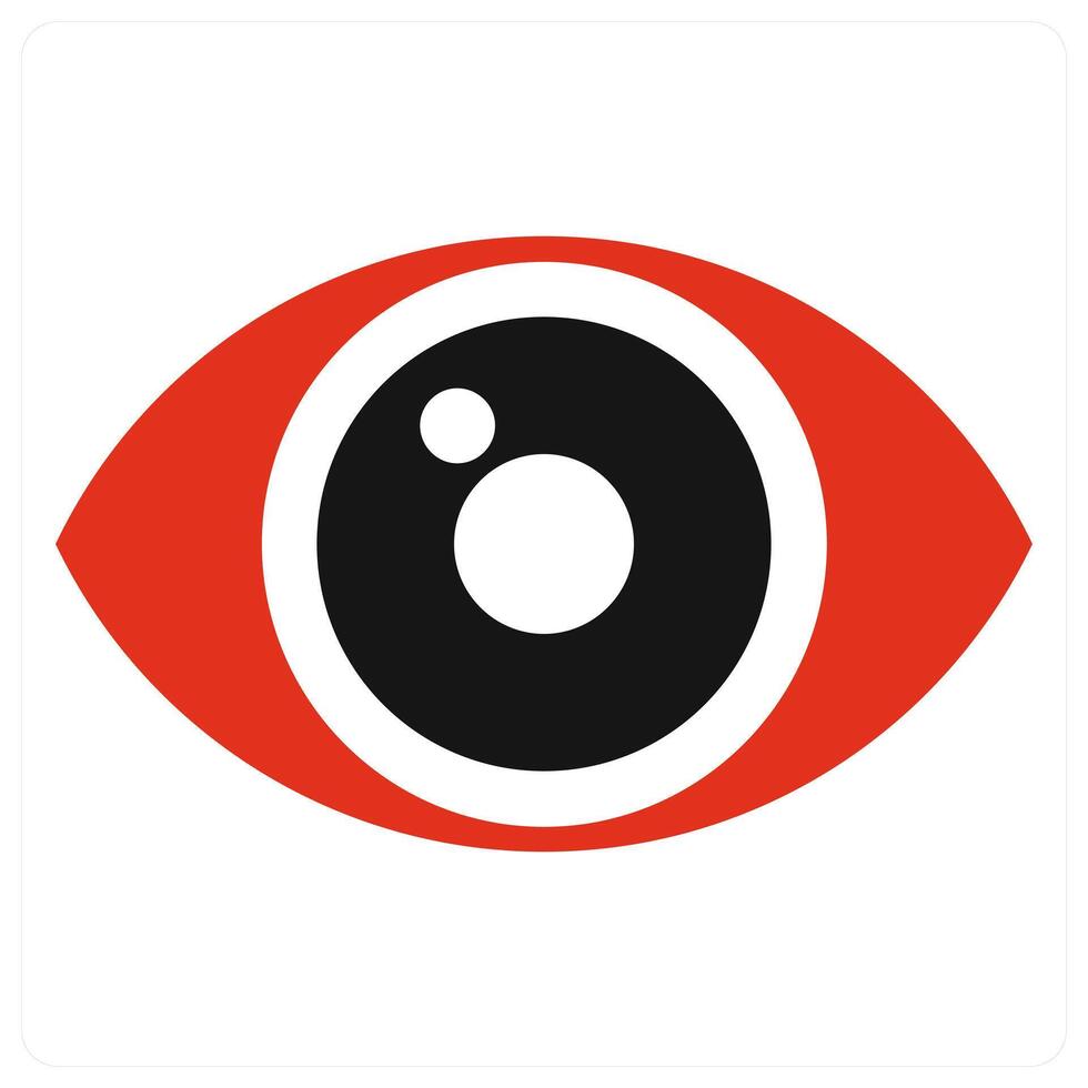 Vision icon in red color vector