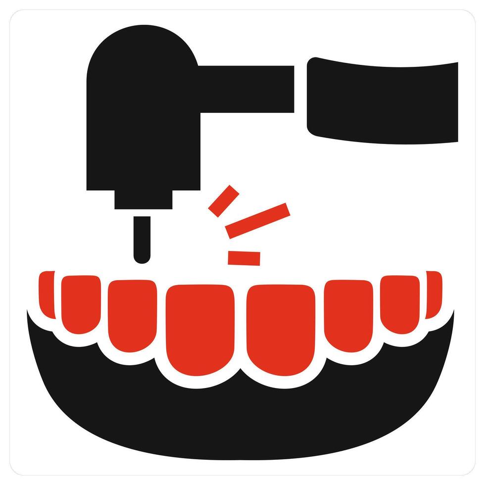 Tooth Cavity Filling icon concept in red color vector