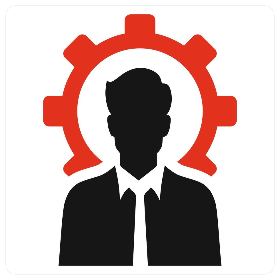 Technical Expert icon concept in red color vector