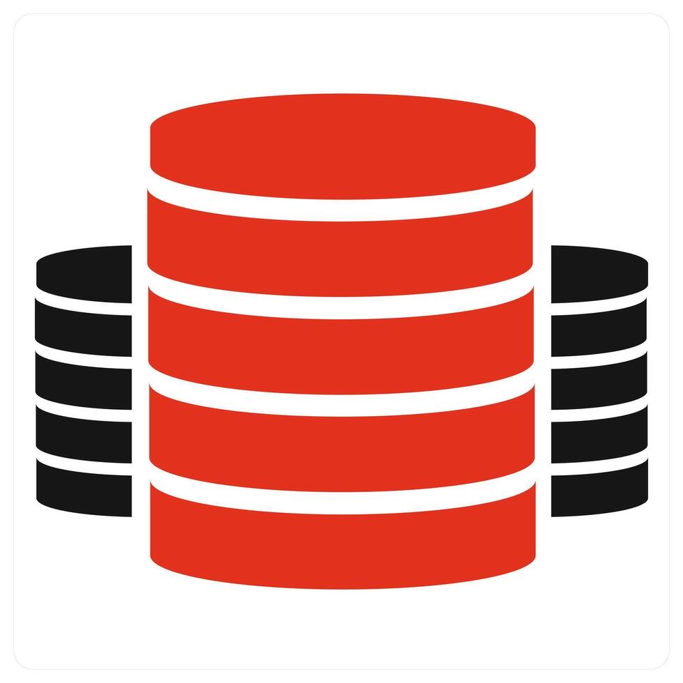 Server and network icon concept in red color vector