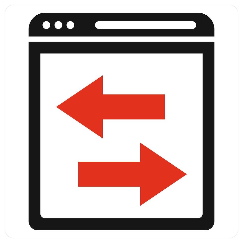 Synchronize icon concept in red color vector