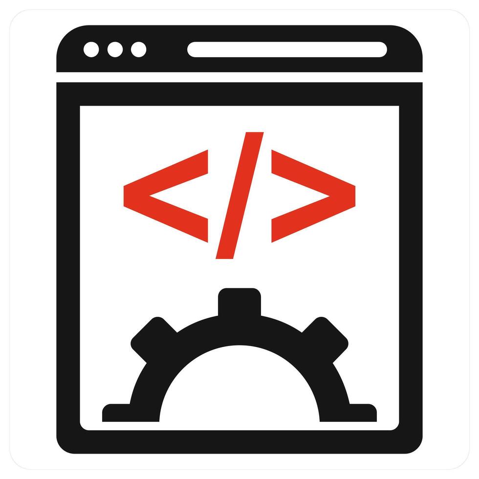 Website Development icon concept in red color vector