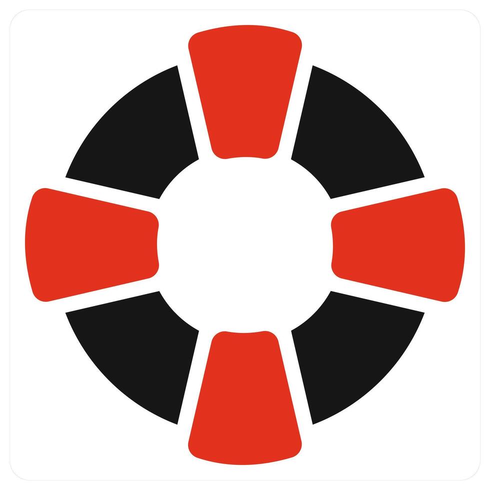 Support and life saver icon concept in red color vector