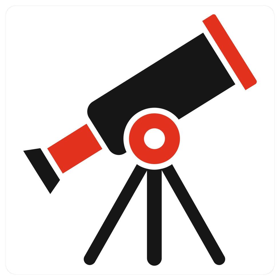 Telescope concept in red color vector