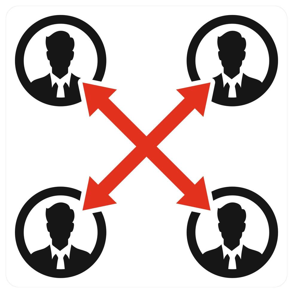 Work Cooperation icon concept in red color vector