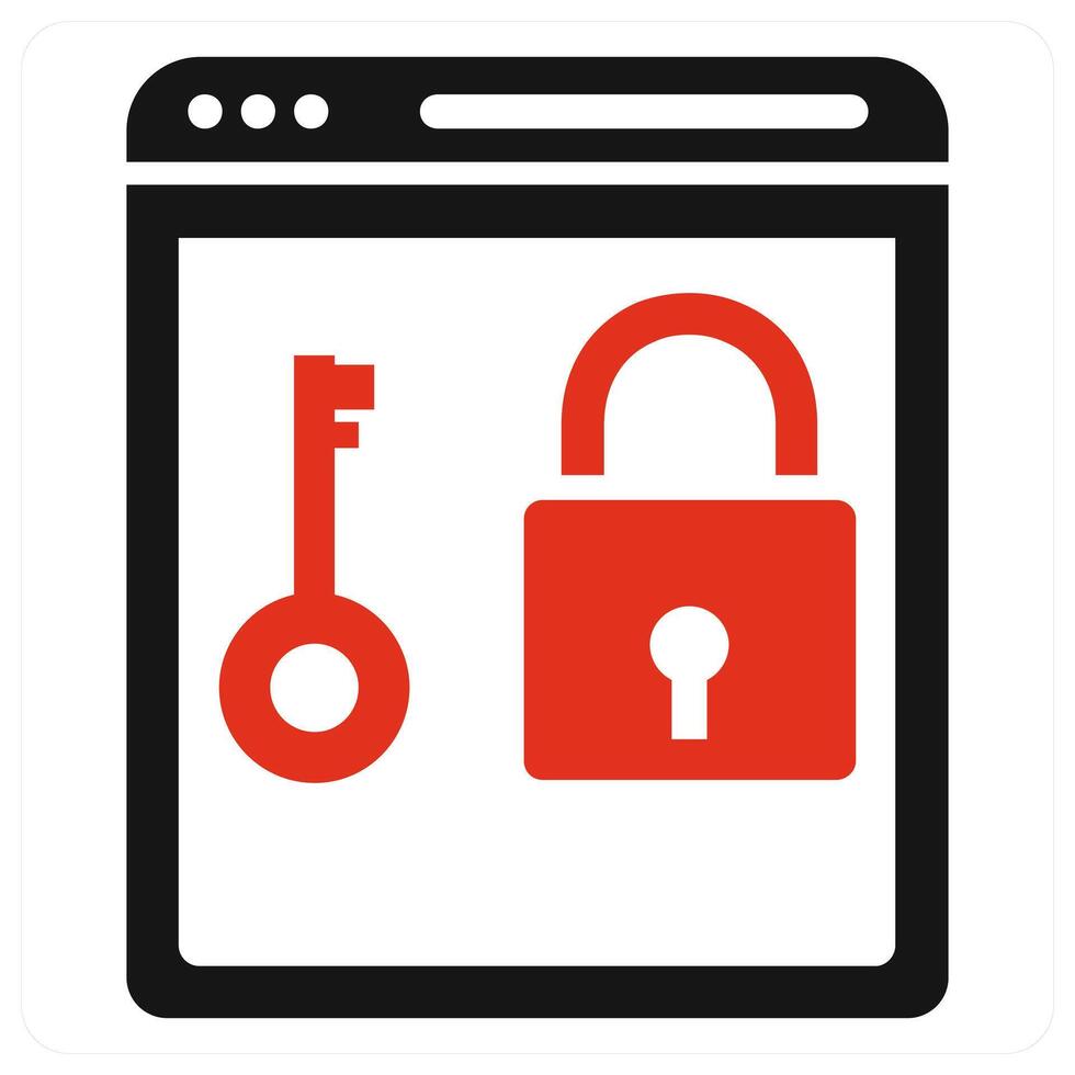Website Security icon concept in red color vector