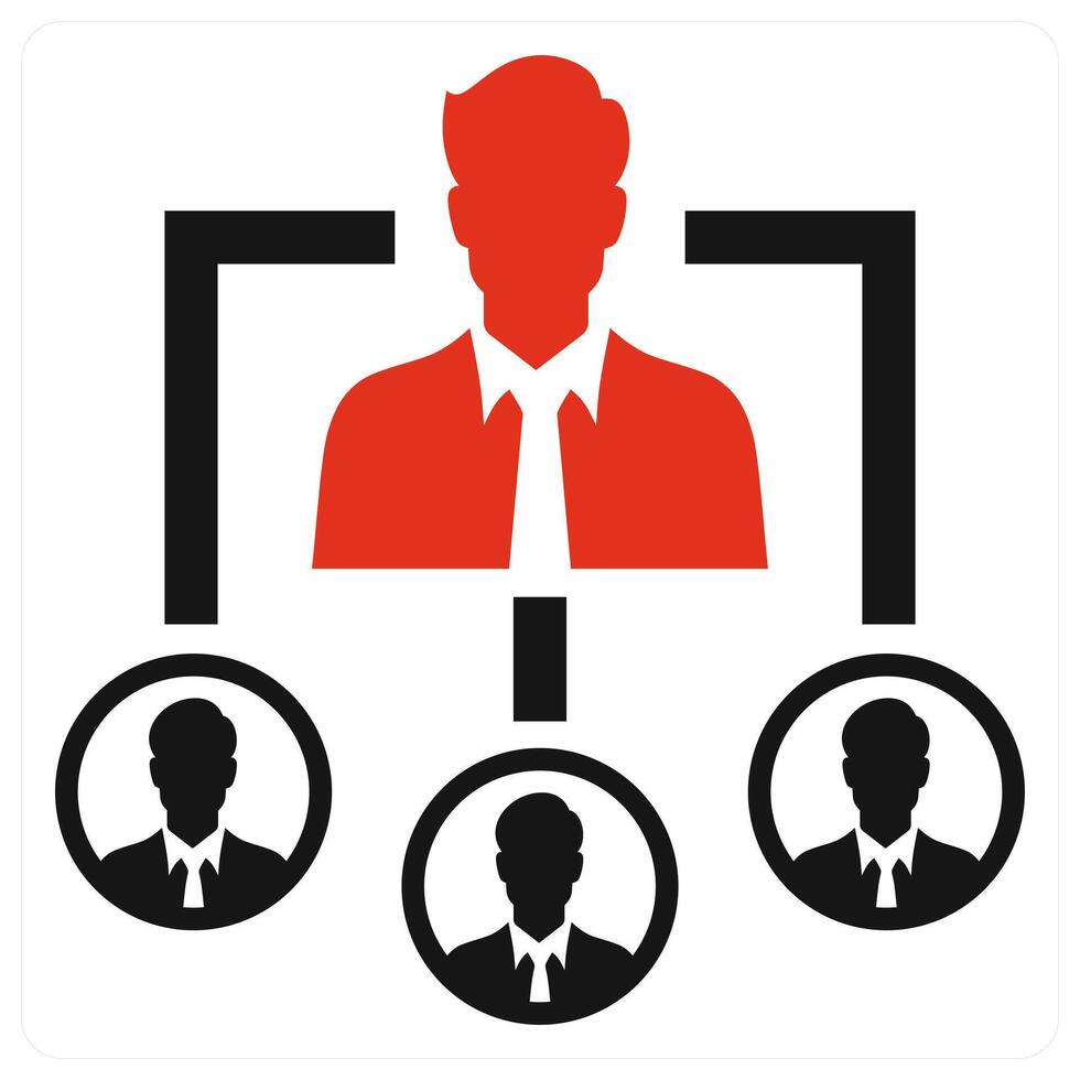 Team Leader icon in red color vector
