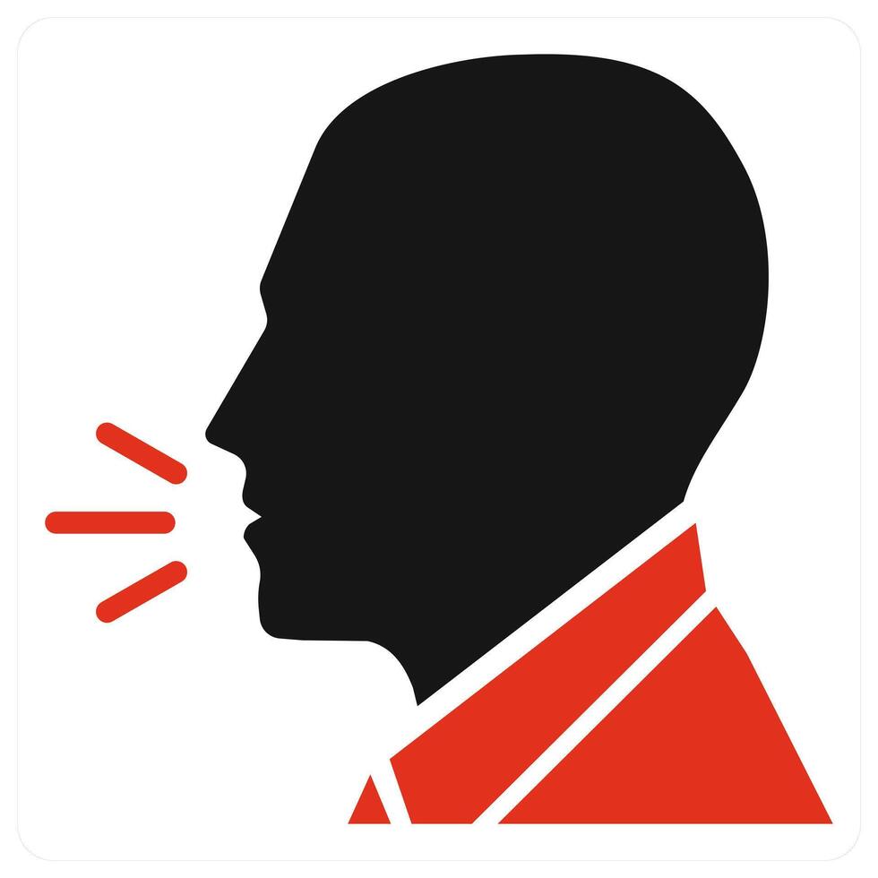 Speech Therapy icon concept in red color vector