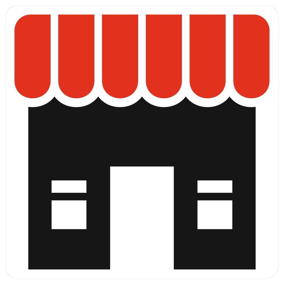 Store and market icon concept in red color vector