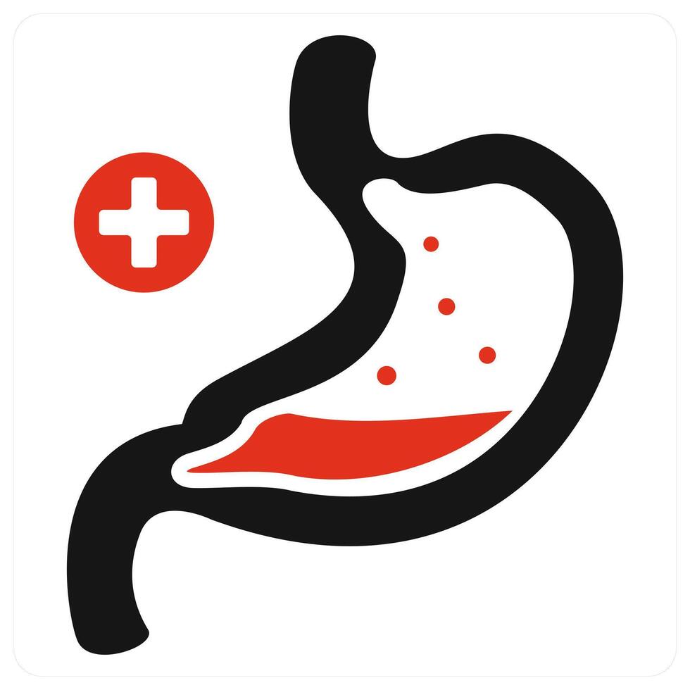 Stomach icon concept in red color vector