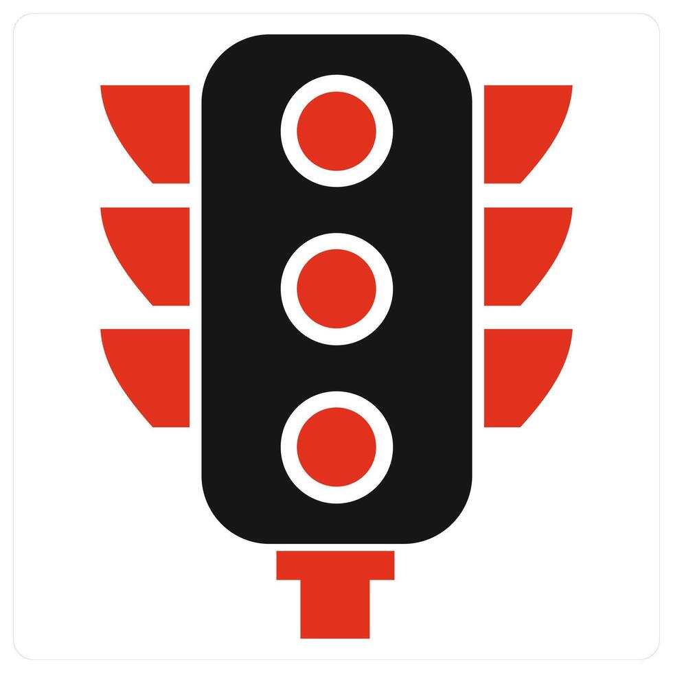 Traffic icon concept in red color vector