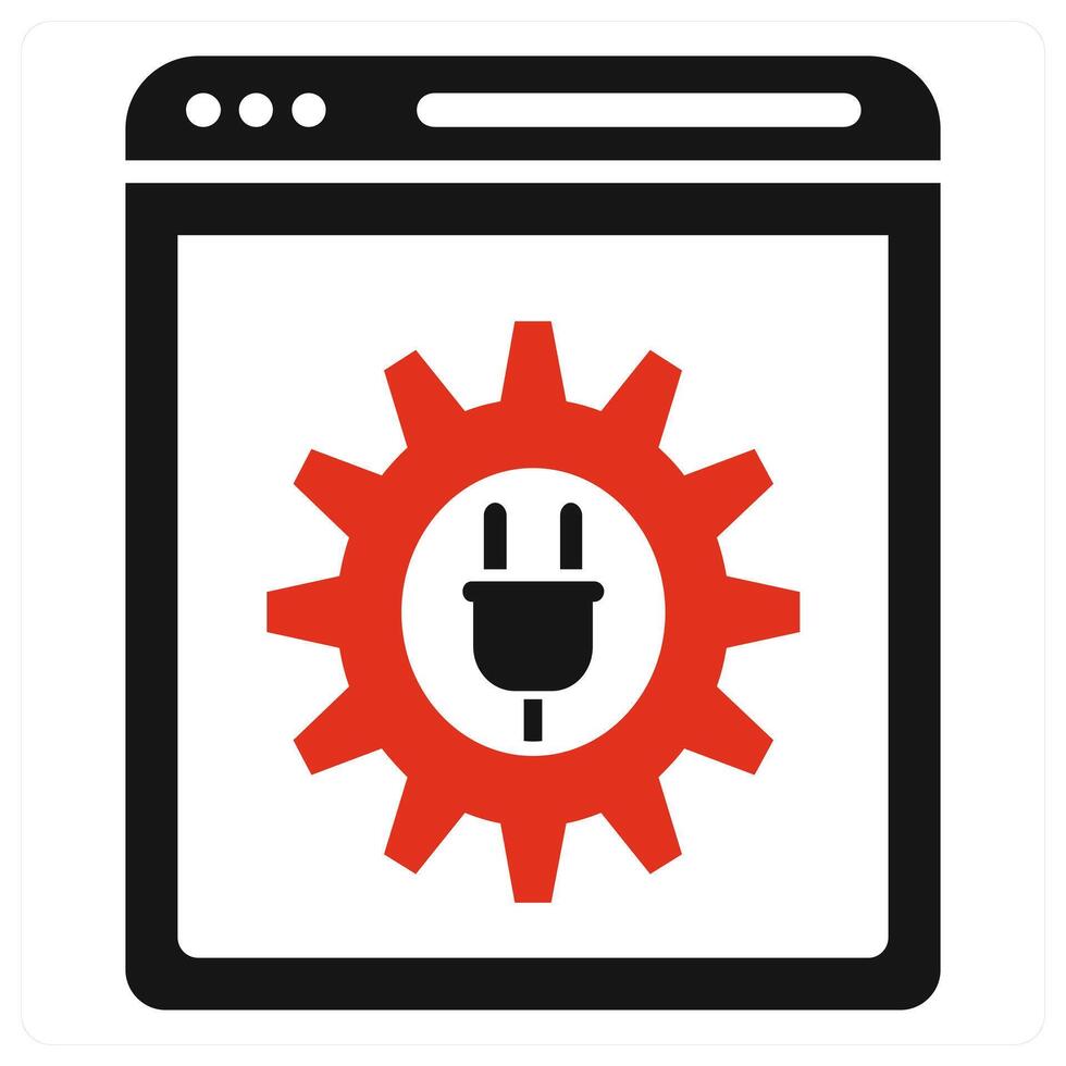 Socket icon concept in red color vector
