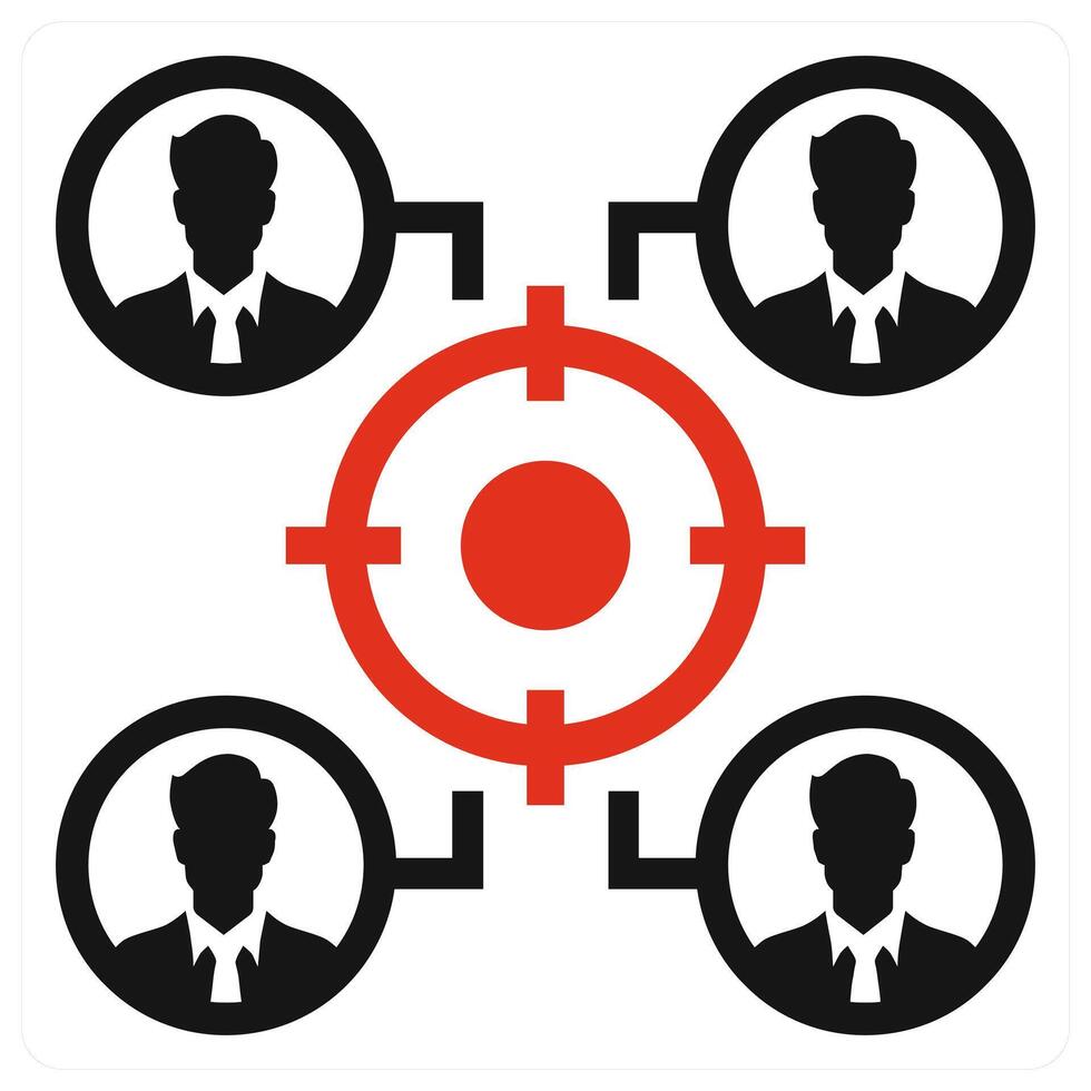 Team Work icon concept in red color vector