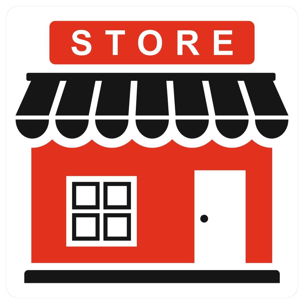 Store and retail icon concept in red color vector