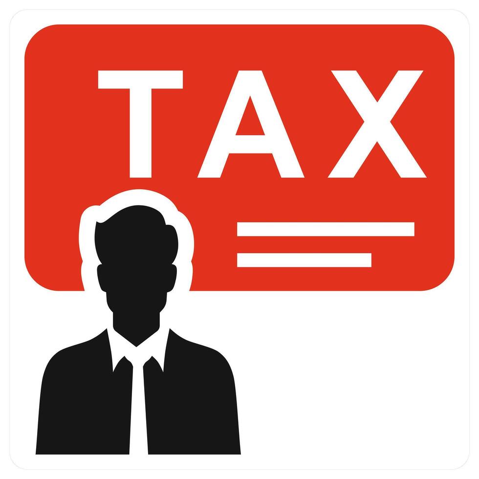 Tax icon concept in red color vector