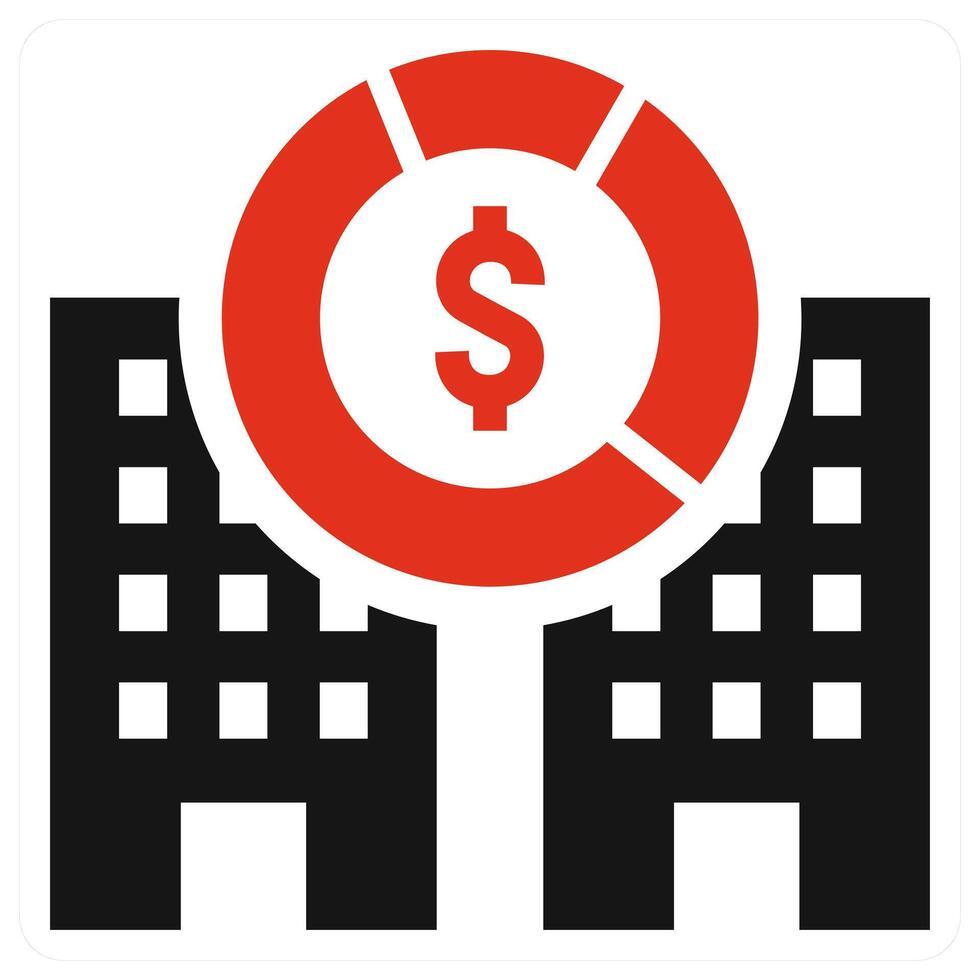 Secondary Market icon concept in red color vector